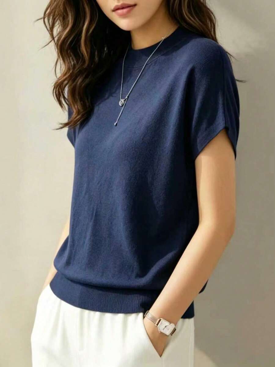 Minimalist Style Soft Touch Fine Knit Top